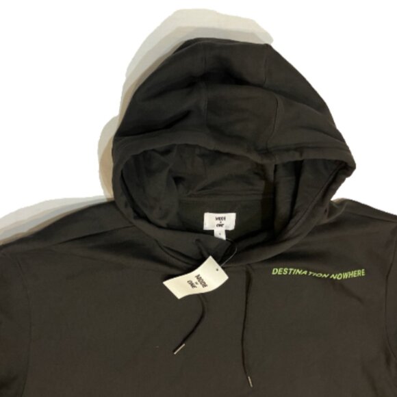 Mode of One Men's Oversized Fit Printed Hoodie Jet Grey Size S - Picture 2 of 9